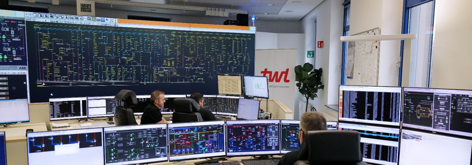 Control room of the Ludwigshafen district heating plant