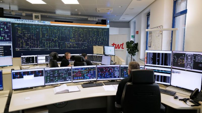 Control room of the Ludwigshafen district heating plant