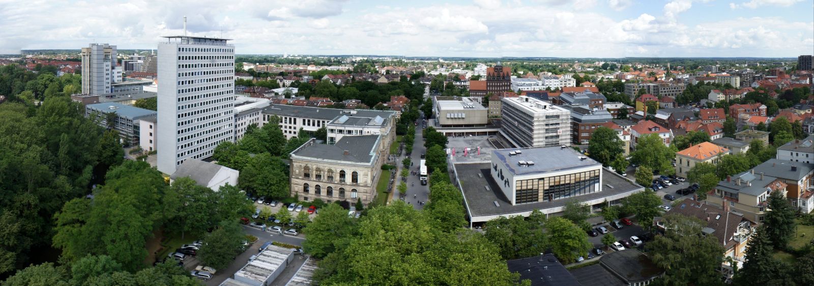 Aerial view of the central campus of the TU Braunschweig