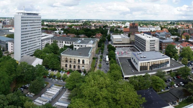 Aerial view of the central campus of the TU Braunschweig