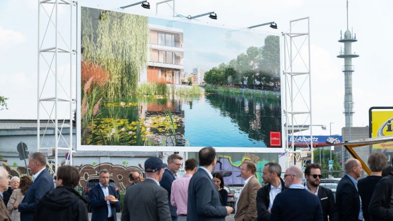 Simulation des zukünftigen Seestadt-Quartiers auf dem Richtfest im Reallabor der Energiewende TransUrban.NRW.