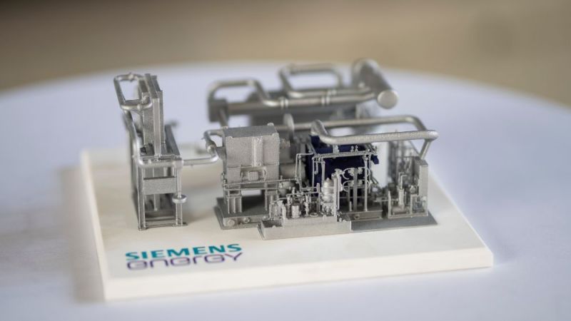 A model of the heat pump, built by Siemens Energy, that is being used in the Qwark3 project 