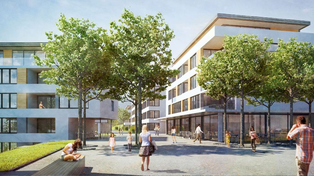 170 new, climate-neutral apartments are being built by the local building cooperative on the outskirts of Überlingen.