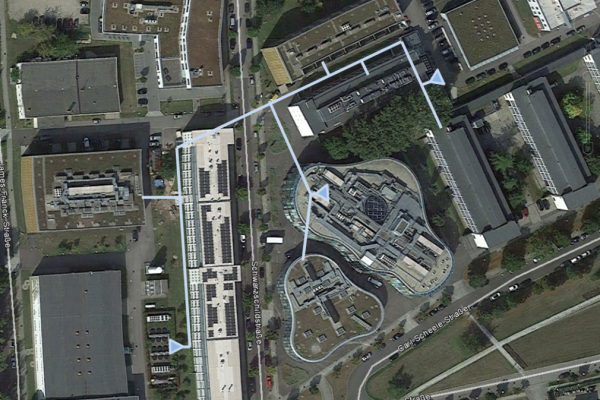 Aerial view of the Centre for Photonics and Optics with cooling network | © TU Berlin