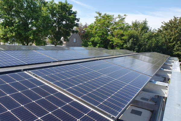 Photovoltaikanlage auf der Energiezentrale in Bedburg