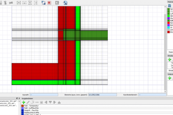 Software DELPHIN 6: Der Screenshot zeigt eine Ecke eines Fachwerkgebäudes.