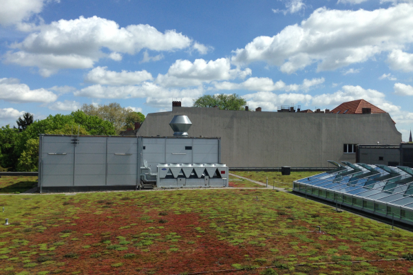 HVAC system on the roof of the department stores' in the reference area in Berlin-Pankow