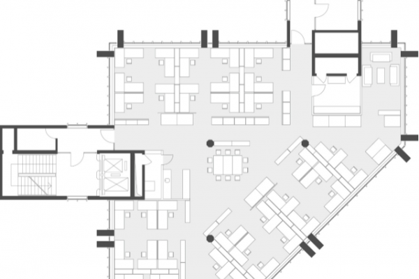 Floor plan of the demonstration object student workroom at the TU Braunschweig